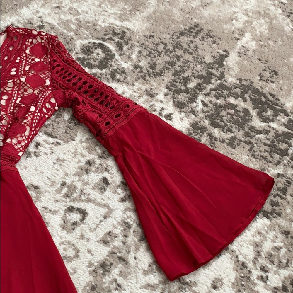 Red lace flowy dress (NWOT) - Picture 3 of 5